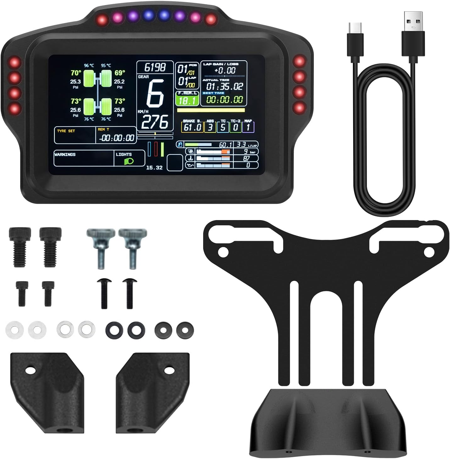 DV480 PRO affichage LED RGB et écran télémétrie sim racing iRacing Spa-Francorchamps