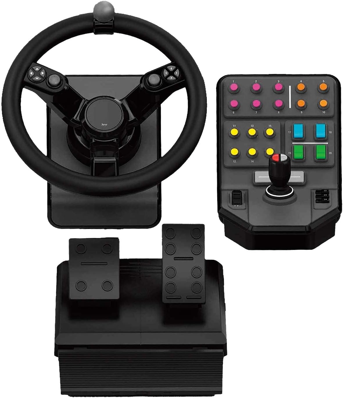 Vue d'ensemble du pack complet Logitech G Saitek Heavy Equipment Bundle
